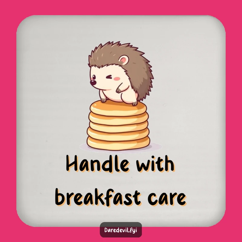 Funny Hedgehog Pancake Coaster Set: Protect Surfaces with Hilarious Animal Art, Ideal Funny Gift