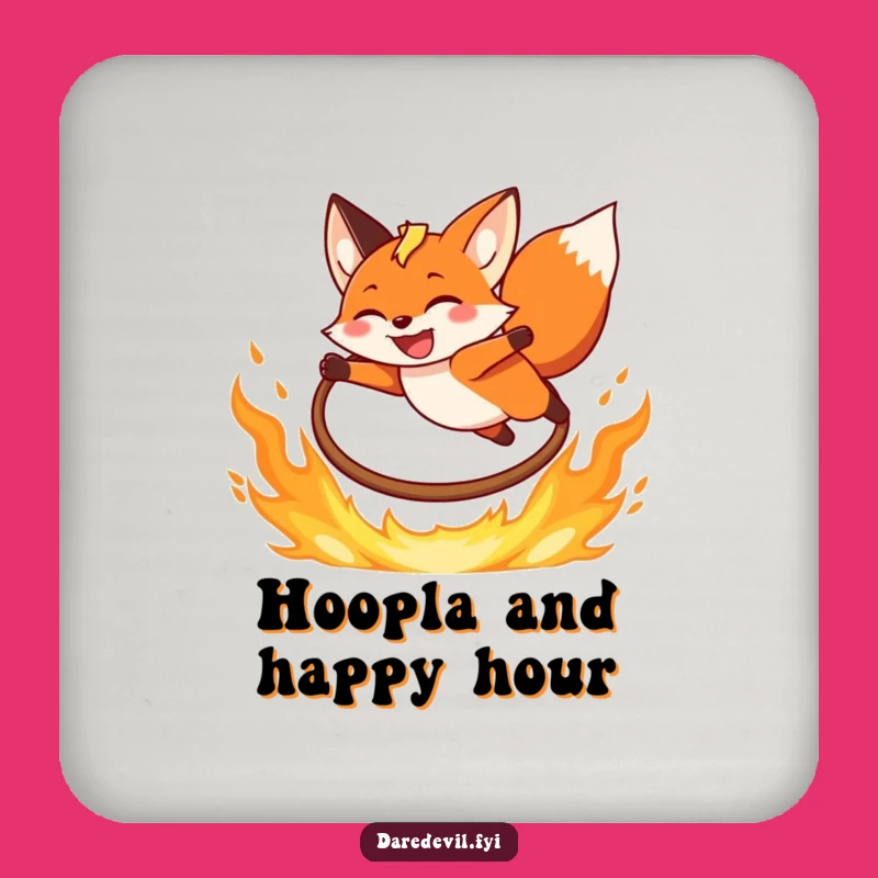 Funny Fox Coasters: Fiery Flair for Your Drinks, Set Gift