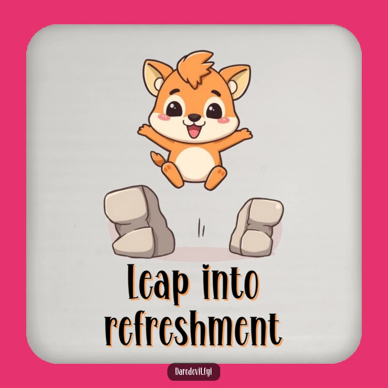 Funny Brave Animal Coaster: Determined Gap Leap Protection, Unique Funny Gift