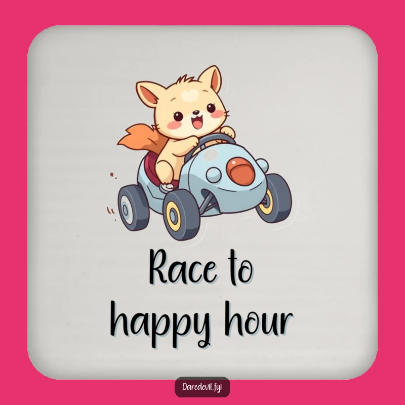 Funny Coaster Set - Racing Animal's Speed, Protects Surfaces Funny Gift