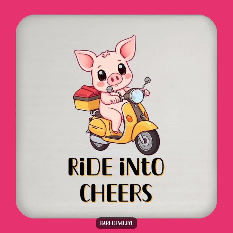 Funny Piglet Scooter Coaster: Protect Surfaces With Rider Humor, Ideal Funny Gift