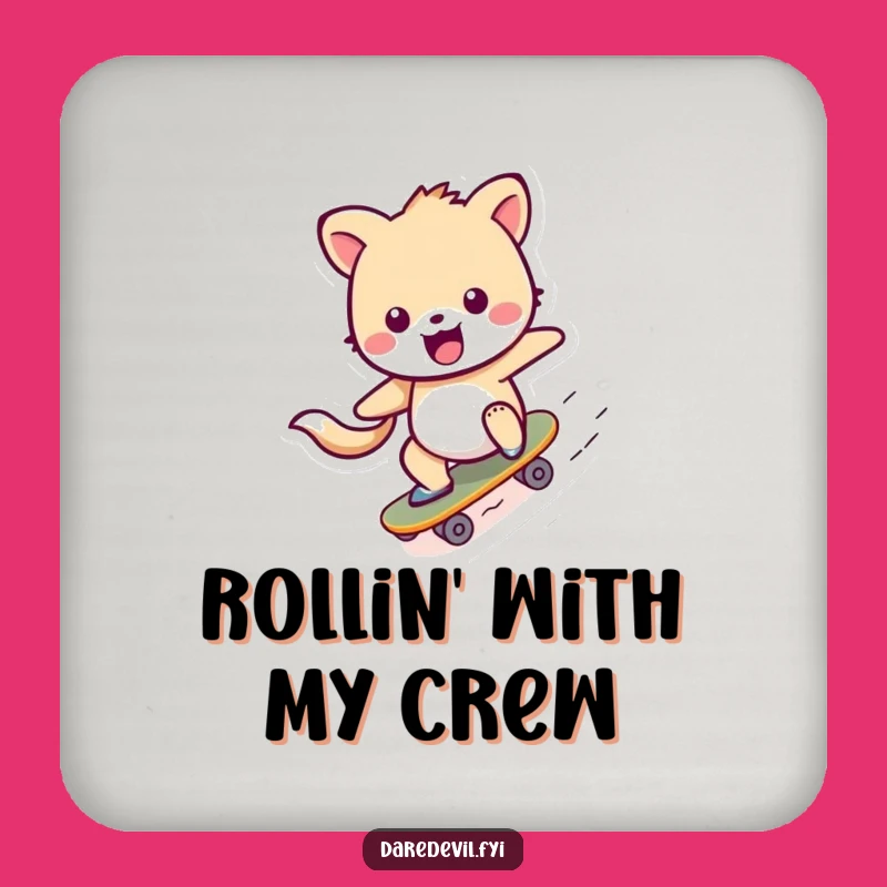 Funny Skater Animal Coaster: Cheerful Character's Ramp Zoom Protection, Unique Funny Gift