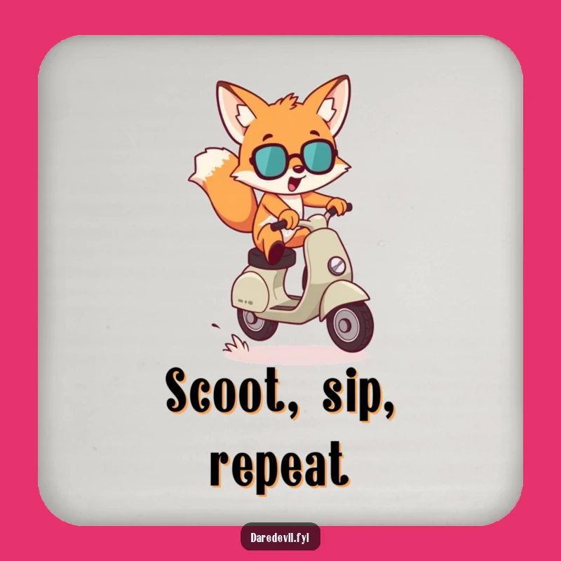 Funny Fox Scooter Coaster: Protect Surfaces with This Funny Gift!