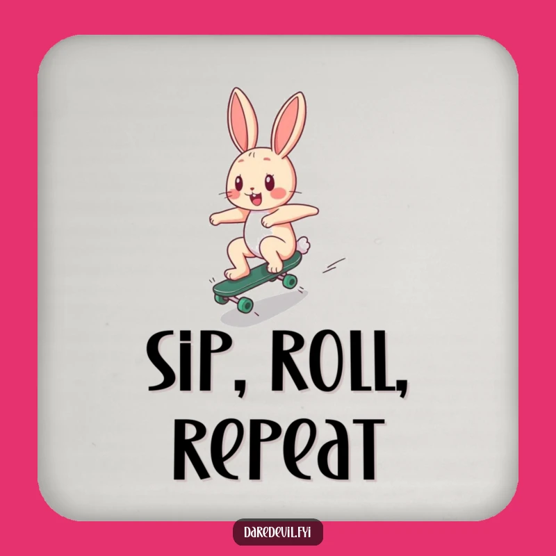 Funny Bunny Skater Coaster: Protect Surfaces with This Funny Gift!