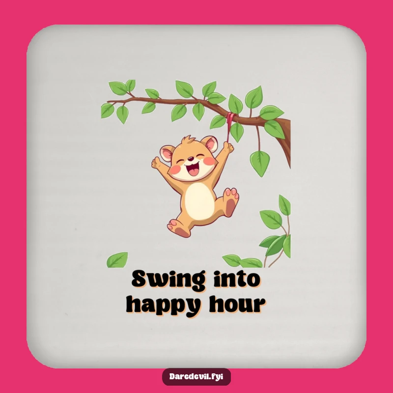Funny Joyful Animal Coaster: Vine Swinging Style, Unique Funny Gift