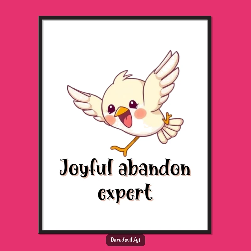 Funny Bird Dive Art Print: Capture the Thrill of Joyful Freefall