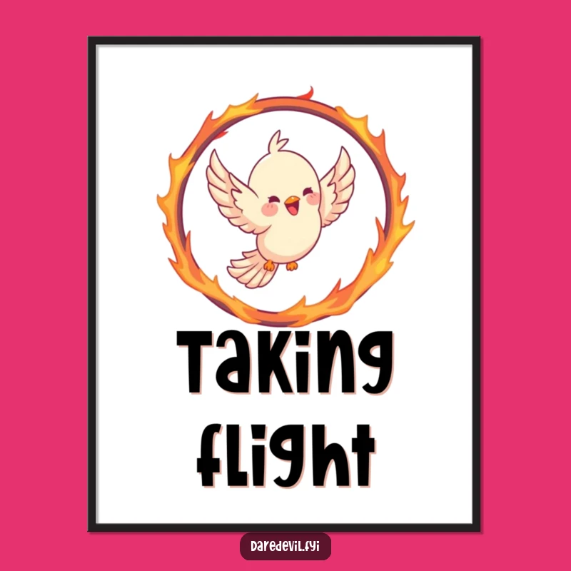 Funny Bird Poster: Hilarious Fire Hoop Art, a Comedic Bird Print!