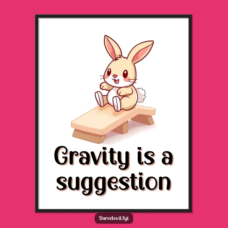 Funny Bunny Ramp Slider Poster: Vibrant Pet Art Print, Perfect Funny Gift