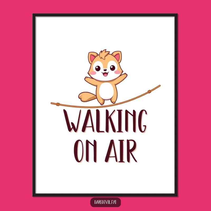 Funny Wall Art - Daring Animal Tightrope Balance, Hilarious Decor Gift