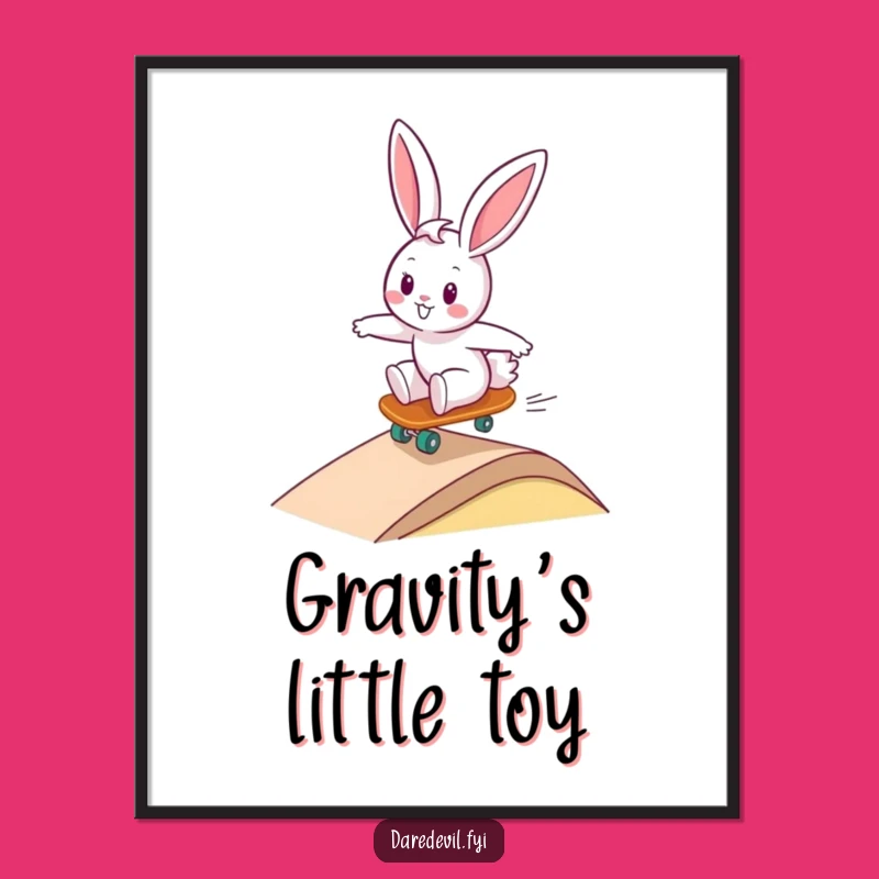 Funny Bunny Skateboard Poster - Vibrant Wall Art & Hilarious Room Decor Gift