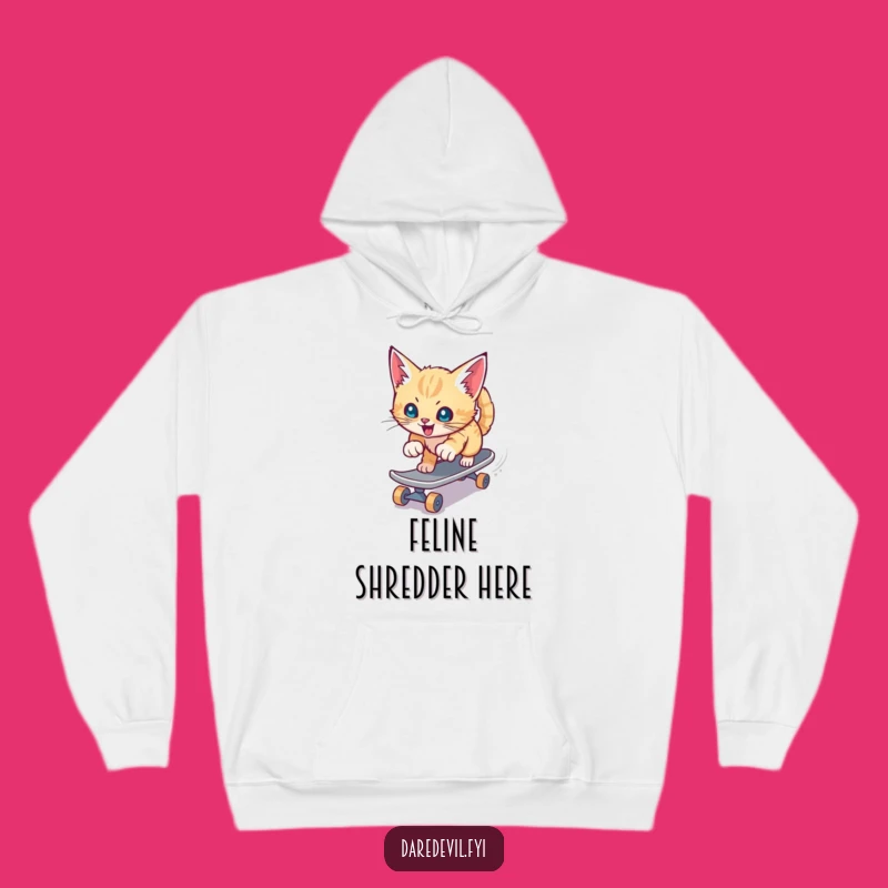 Cozy Funny Kitten Skateboard Hoodie: Extreme Speed Comfort, Warm Humorous Gift