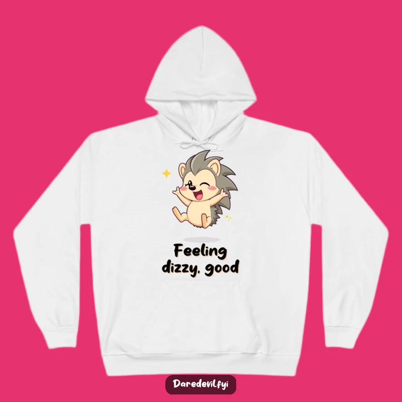 Funny Hedgehog Acrobat Hoodie - Cozy & Hilarious Energetic Animal Apparel