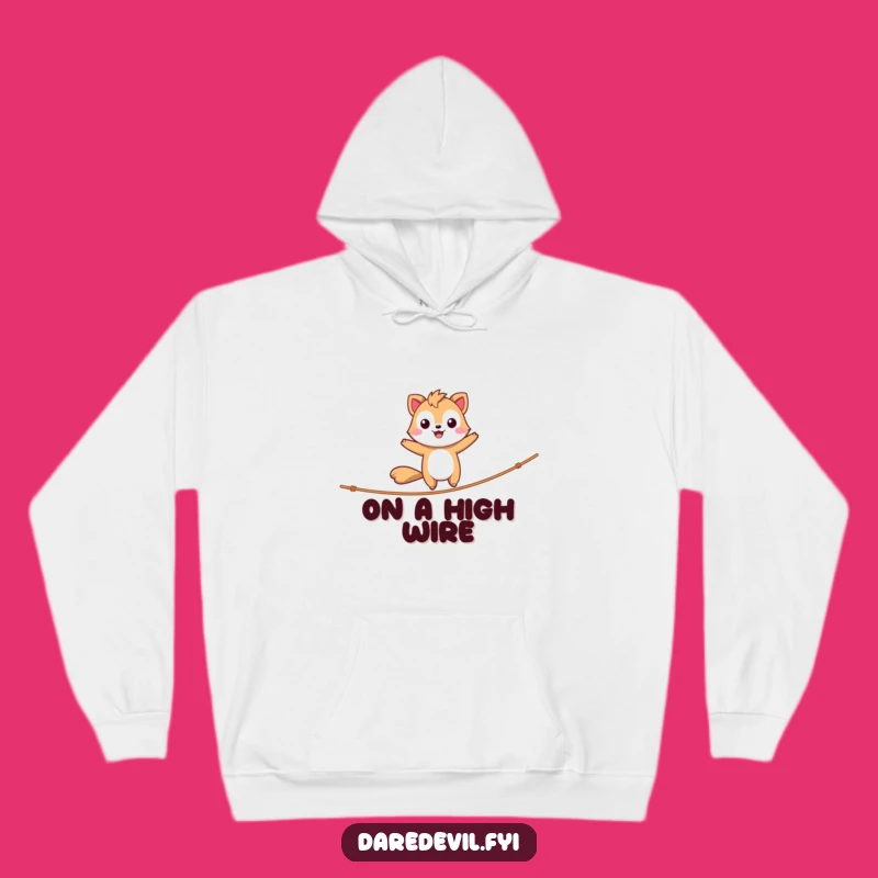 Funny Cozy Hoodie - Daring Animal's Tightrope Walk, Warm Funny Gift