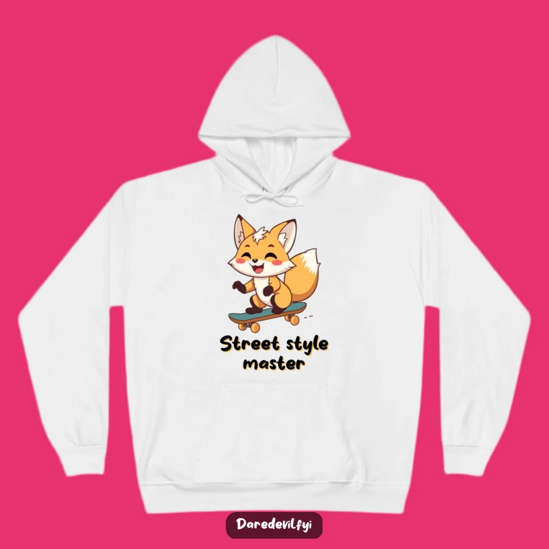 Funny Fox Skateboarder Hoodie: Cozy Up with Comic Coolness!