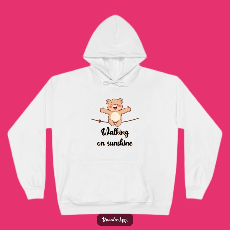 Funny Giggling Bear Tightrope Hoodie: Cozy and Hilarious Apparel for Circus Lovers!