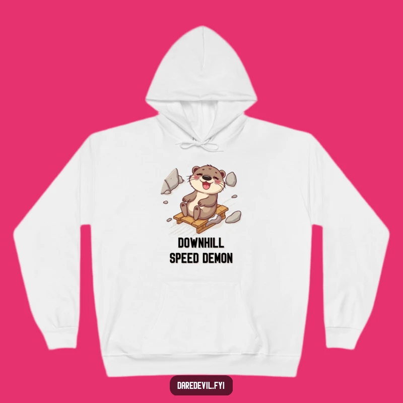 Funny Otter Sledding Hoodie: Cozy Up with Comical Adventures!