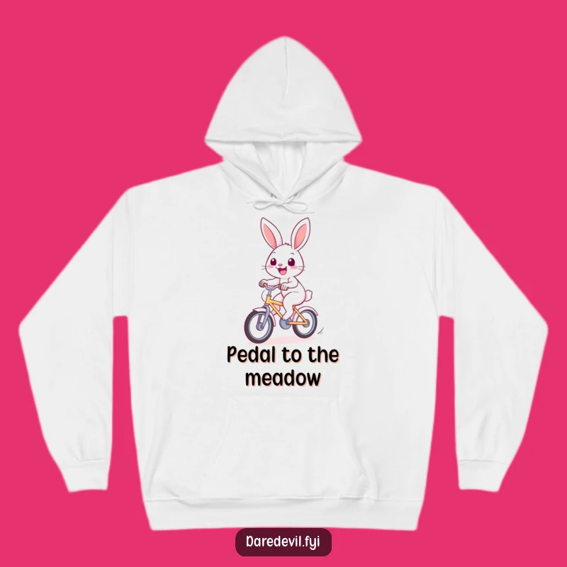 Funny Rabbit Bicycle Hoodie: Cozy and Hilarious Apparel for Cheerful Adventures!