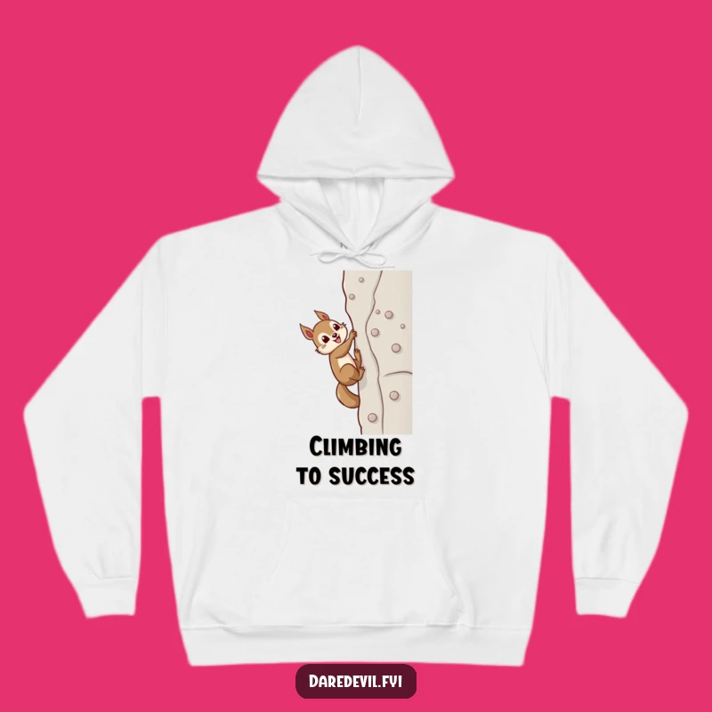 Funny Squirrel Climber Hoodie - Cozy Motivational Wear & Hilarious Present