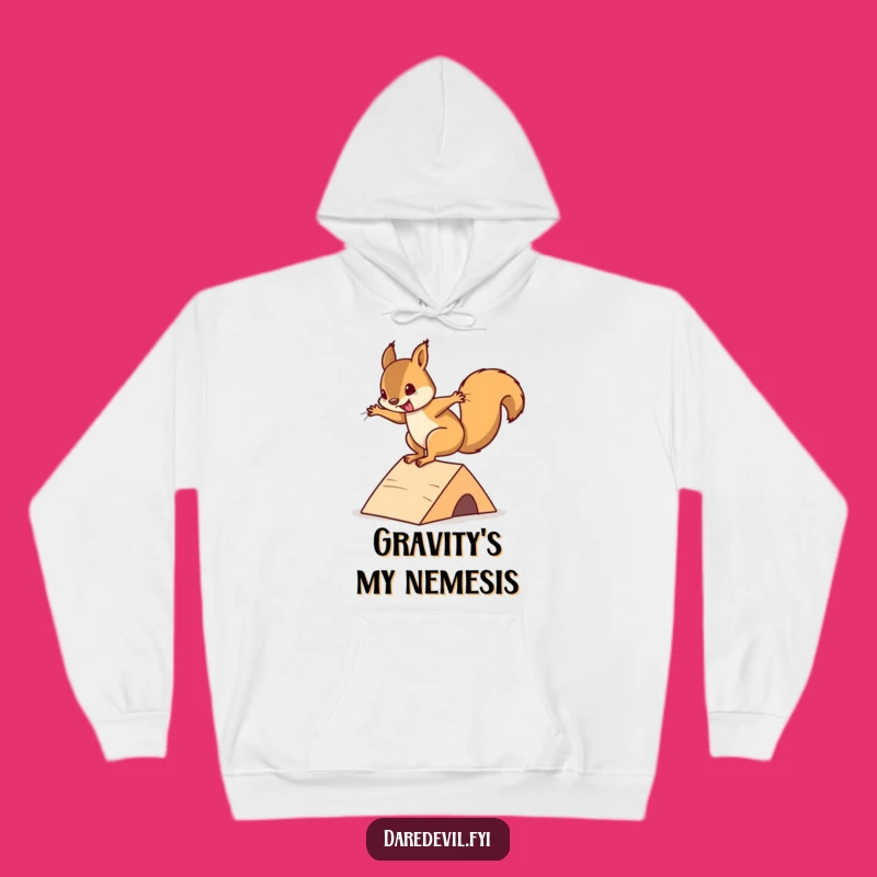 Funny Squirrel Mini Ramp Hoodie: Cozy and Hilarious Extreme Sports Apparel for Cool Days!