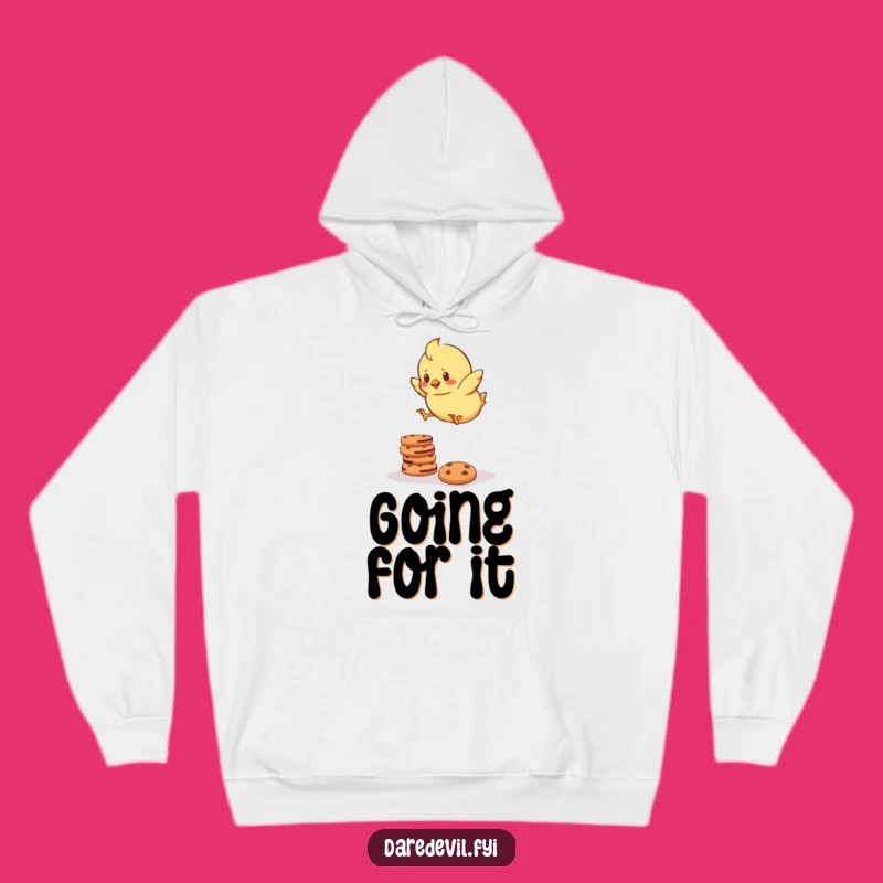 Funny Chick Cookie Jump Hoodie - Cozy Ambition Sweatshirt for Brave Souls