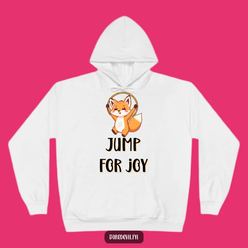 Funny Fox Hoop Jump Hoodie: Cozy Animal Adventure Wear, Perfect Funny Gift