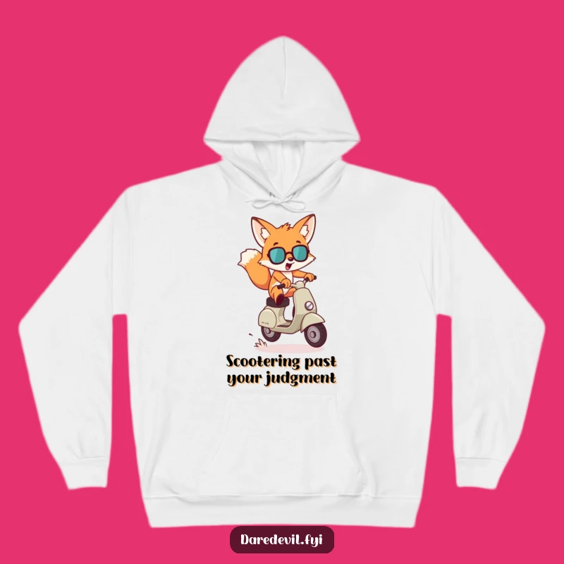Funny Fox Scooter Hoodie: Stay Cozy with This Hilarious Funny Gift