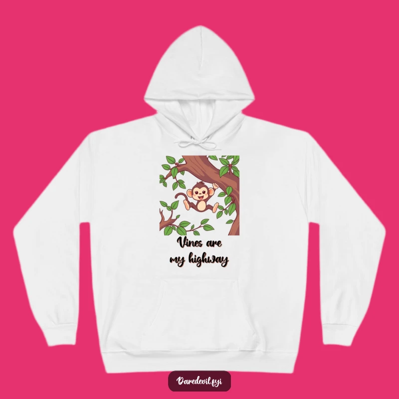 Funny Monkey Vine Swing Hoodie: Cozy Adventure for the Perfect Funny Gift!