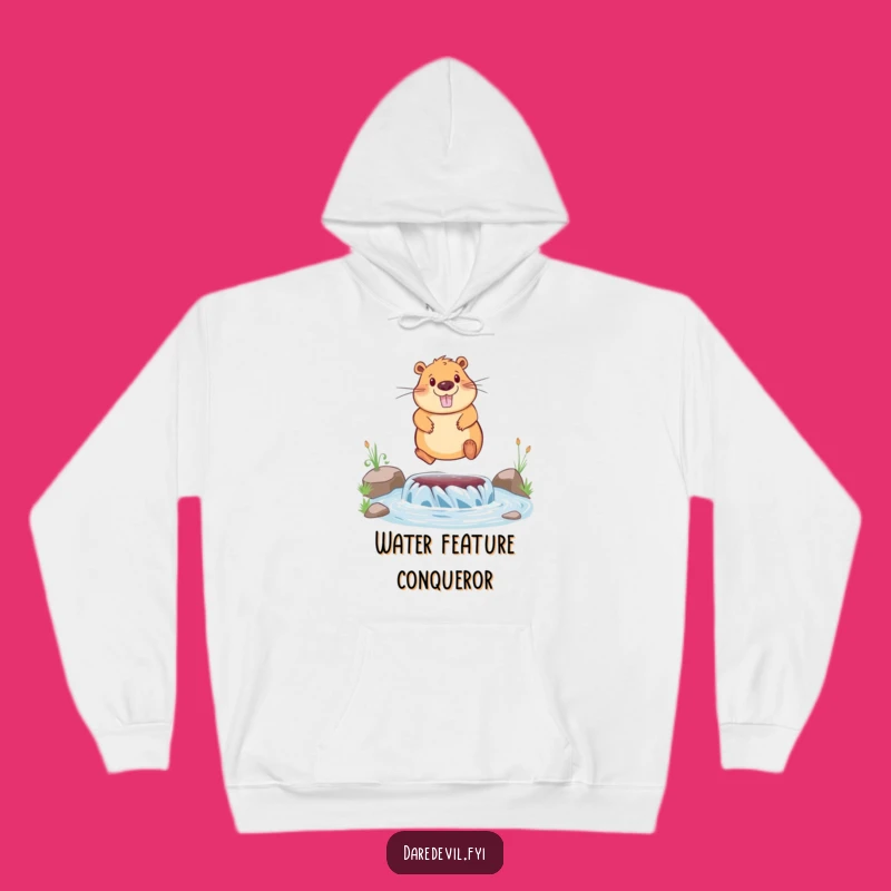 Cozy Funny Capybara Hoodie: Chill and Brave River Jump Design