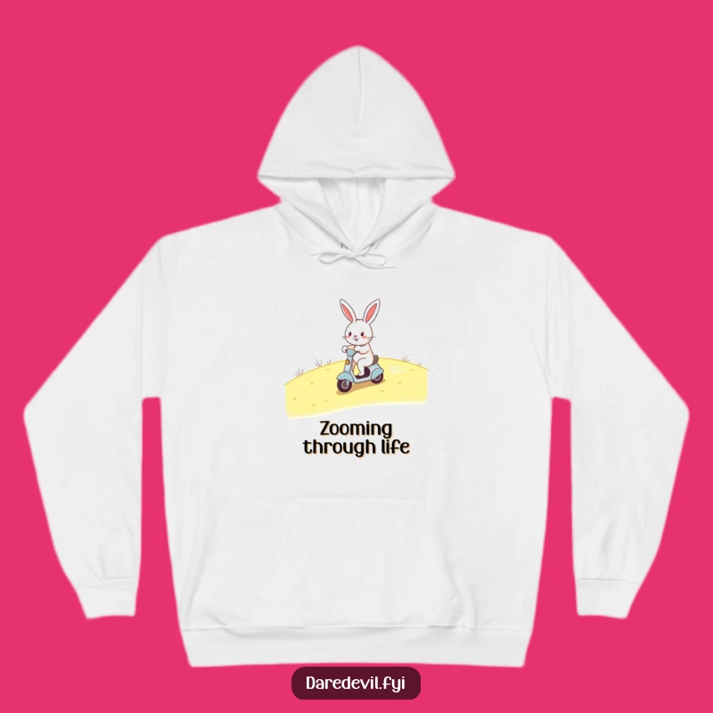 Funny Rabbit Scooter Hoodie - Cozy Comfort for Zippy Souls Gift