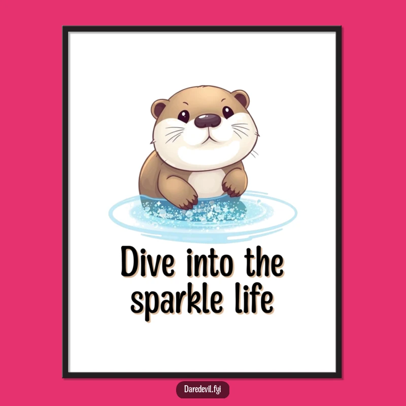 Free Printable Glitter Otter Art - Funny Downloadable Decor Gift!