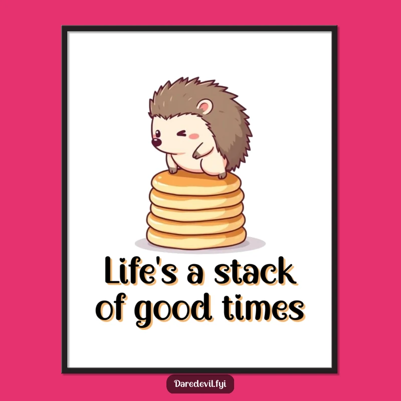 Free Printable Hedgehog Pancake Art - Funny Downloadable Decor Gift!