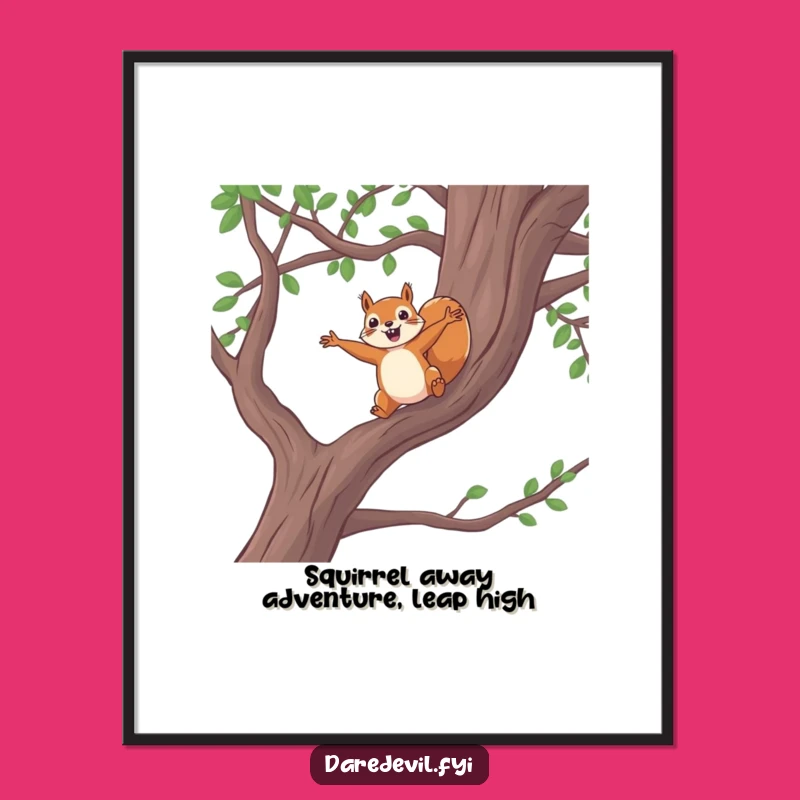 Free Printable Squirrel Leap Wall Art: Funny Downloadable Art for Adventurous Spaces