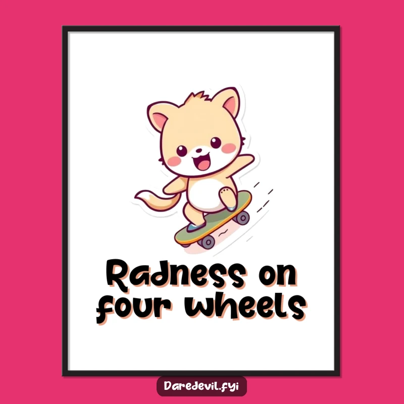 Free Printable Wall Art: Cheerful Skater Animal Radness Downloadable Art