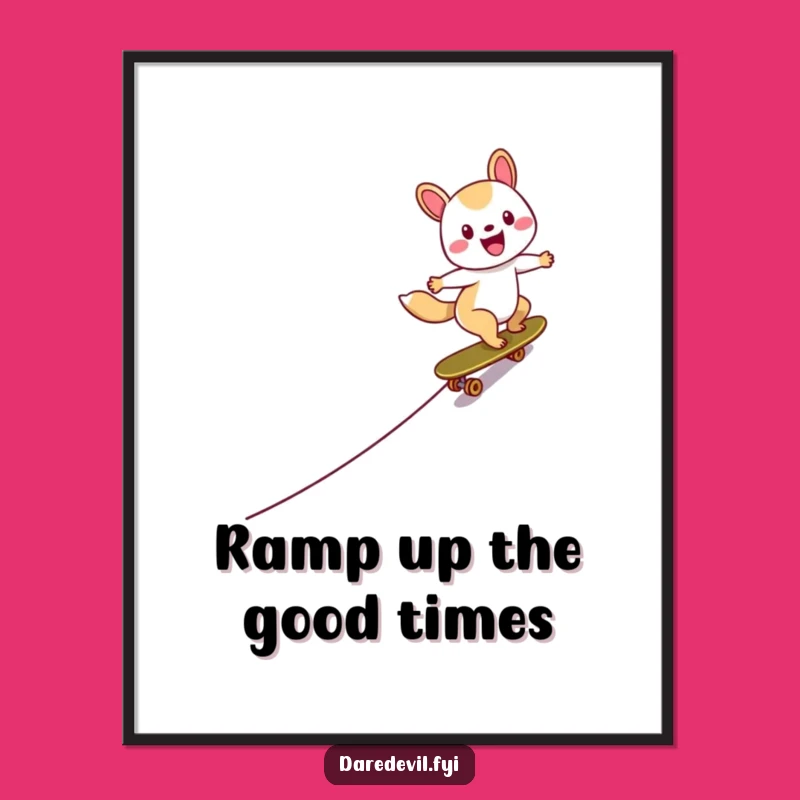 Free Printable Wall Art: Skateboard Animal's Funny Zoom Downloadable Decor