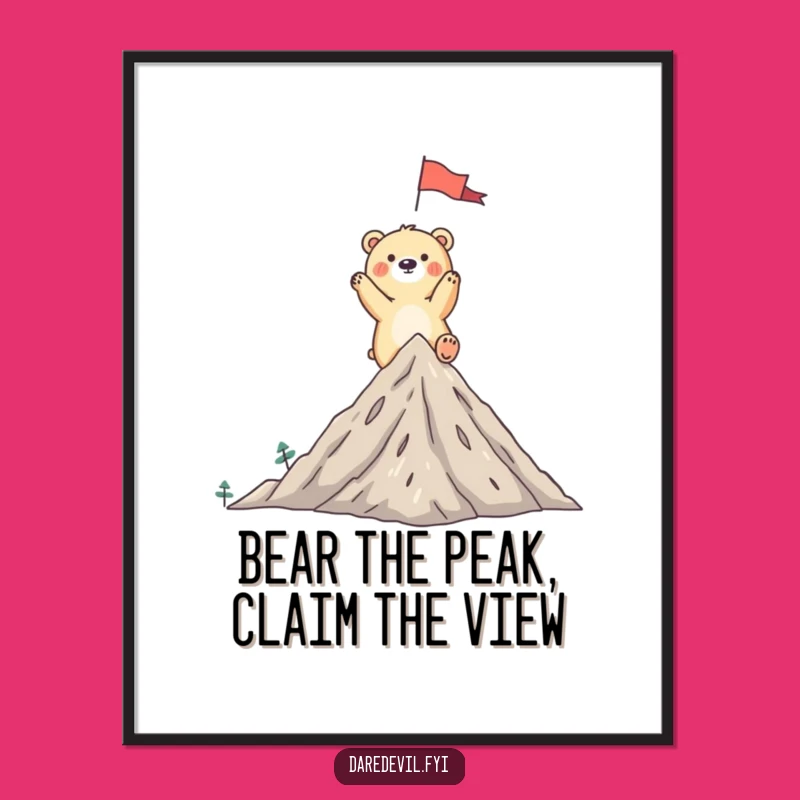 Funny Free Printable Wall Art: Bear's Summit Victory For Whimsical Decor