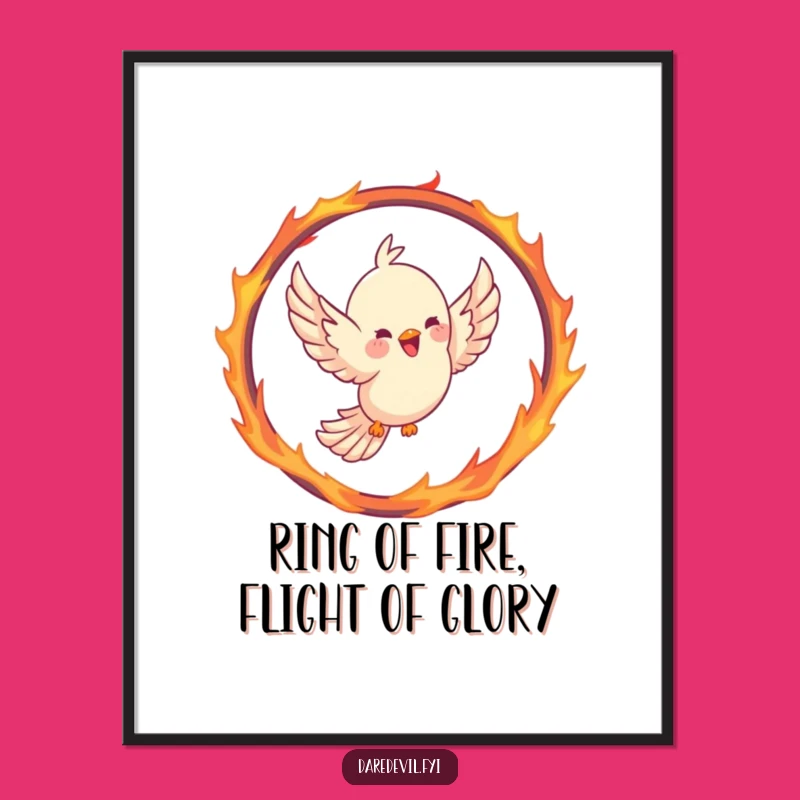 Funny Free Printable Wall Art: Bird's Fiery Hoop Flight For Animated Decor