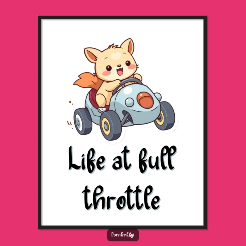 Funny Free Printable Wall Art: Racing Animal Art, Downloadable & Print at Home Decor