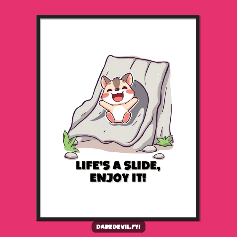 Funny Free Printable Wall Art: Bold Animal Chute Slide - DIY Downloadable Decor