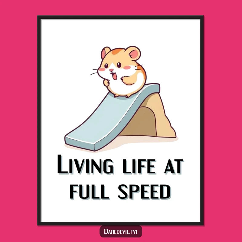 Free Printable Hamster Art: Zippy Slide Fun Downloadable Wall Decor
