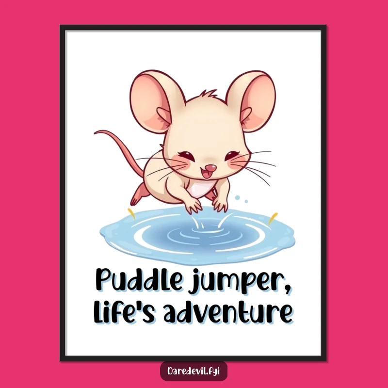 Funny Free Printable Wall Art: Spunky Mouse Dive - Quirky Puddle Art Downloadable