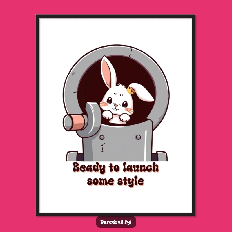 Free Printable Rabbit Cannon Wall Art: Curious Character for a Playful Space