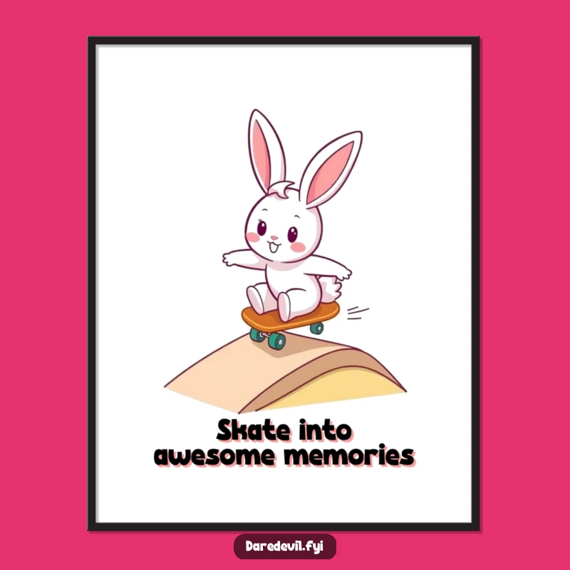 Free Printable Bunny Skateboard Wall Art: Funny Downloadable Decor for Cool Spaces