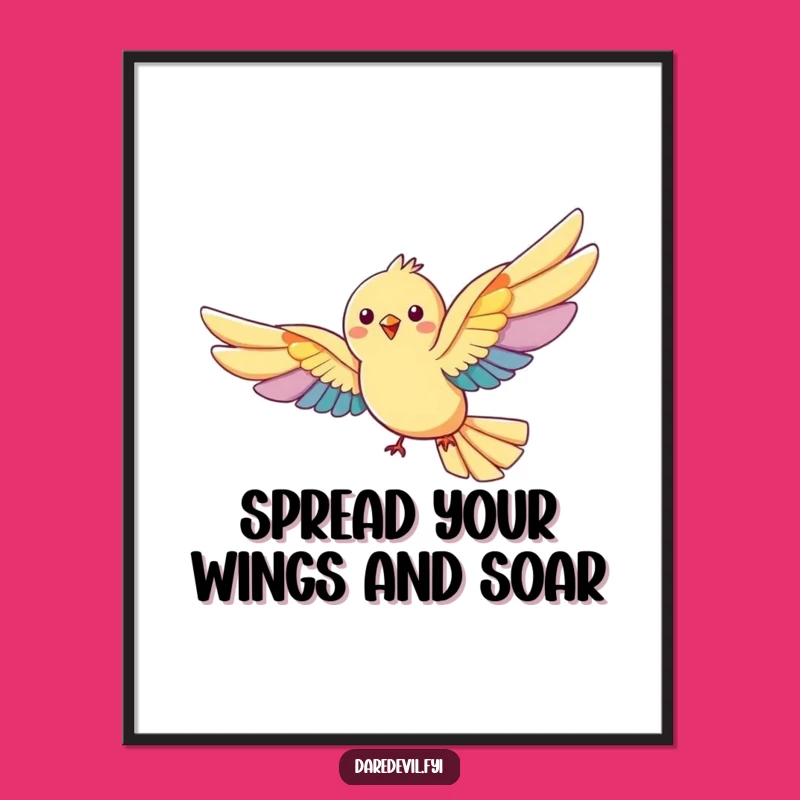 Free Printable Rainbow Bird Art - Funny Downloadable Decor Gift!