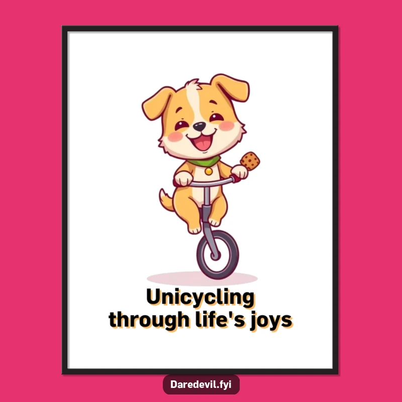 Free Printable Dog Unicycle Wall Art - Funny Downloadable Decor for Whimsical Charm