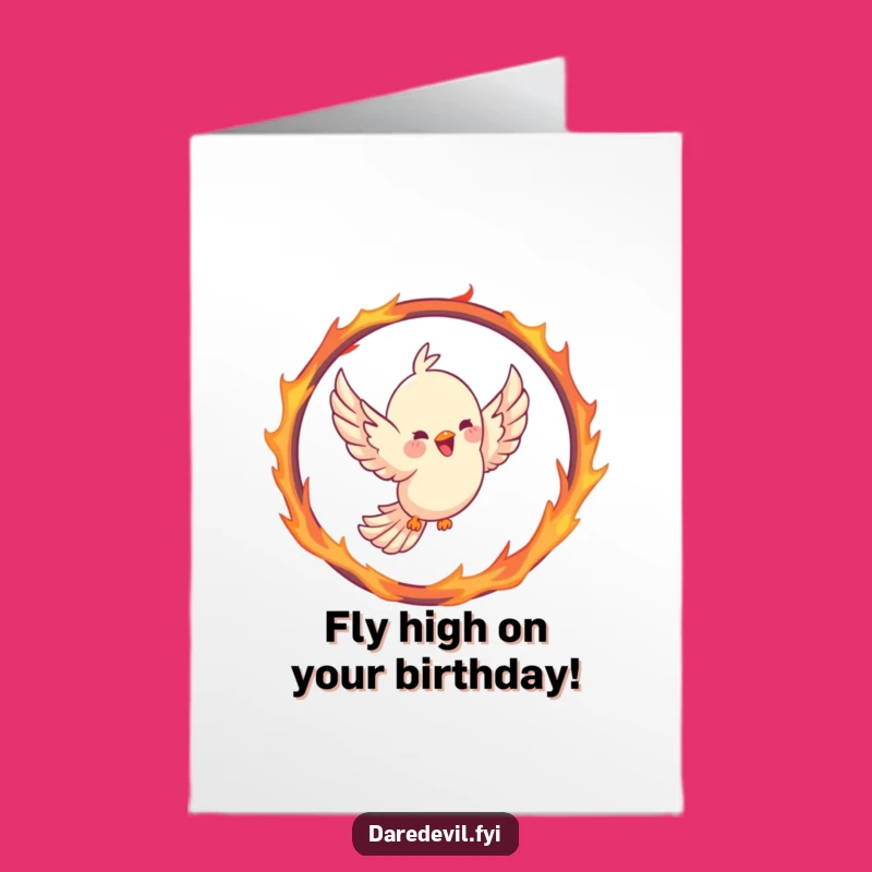 Free Printable Birthday Card: Bird's Fiery Flight For A Joyful Celebration Gift