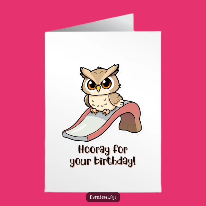Free Printable Birthday Card: Owl Slide Zoom! Funny DIY Downloadable Gift