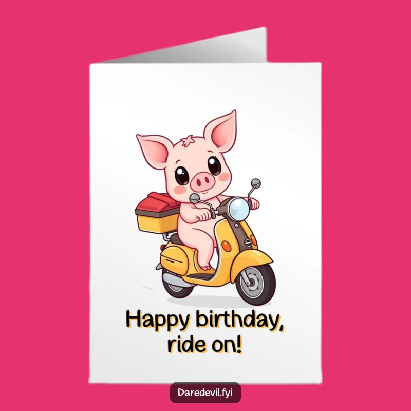 Free Printable Piglet Birthday Card: Scooter Adventure Downloadable Gift!