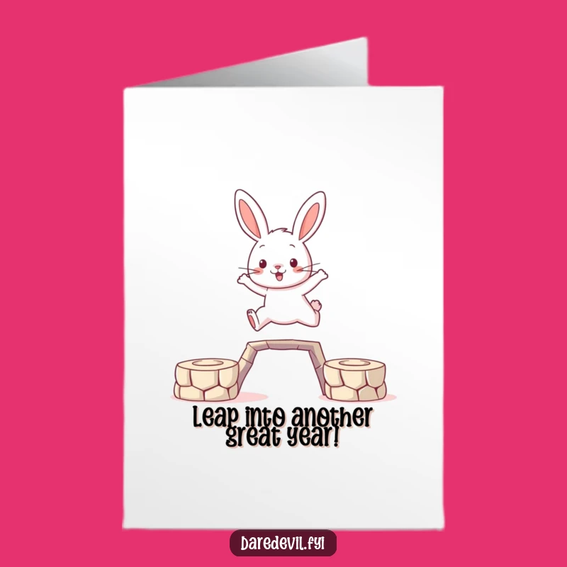 Free Printable Birthday Card: Brave Rabbit Jumper, Funny Downloadable Gift for Adventurous Souls