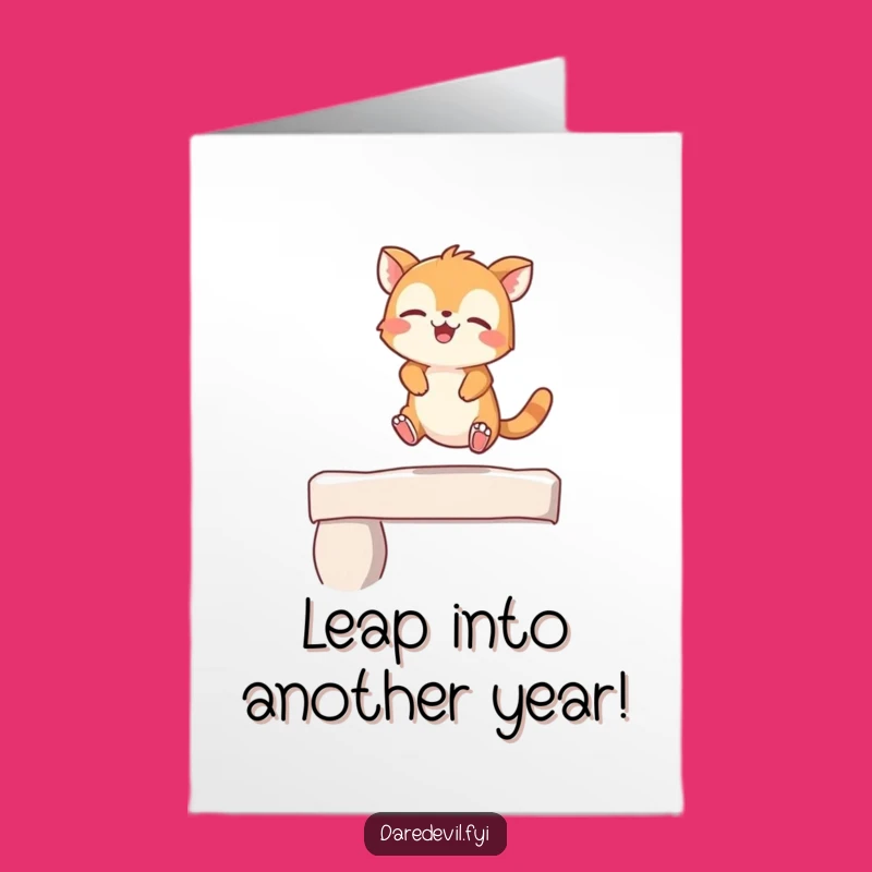 Free Printable Birthday Card: Giggling Animal Leap - Funny Downloadable Gift