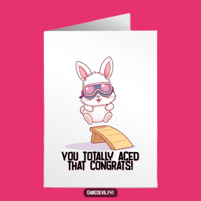 Free Printable Congrats Card: Bunny Leap, Extreme Downloadable Greeting